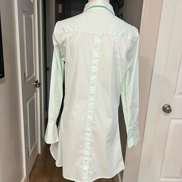 INAE collection light mint generous fit buttoned down long sleeve shirt dress - Picture 14 of 17